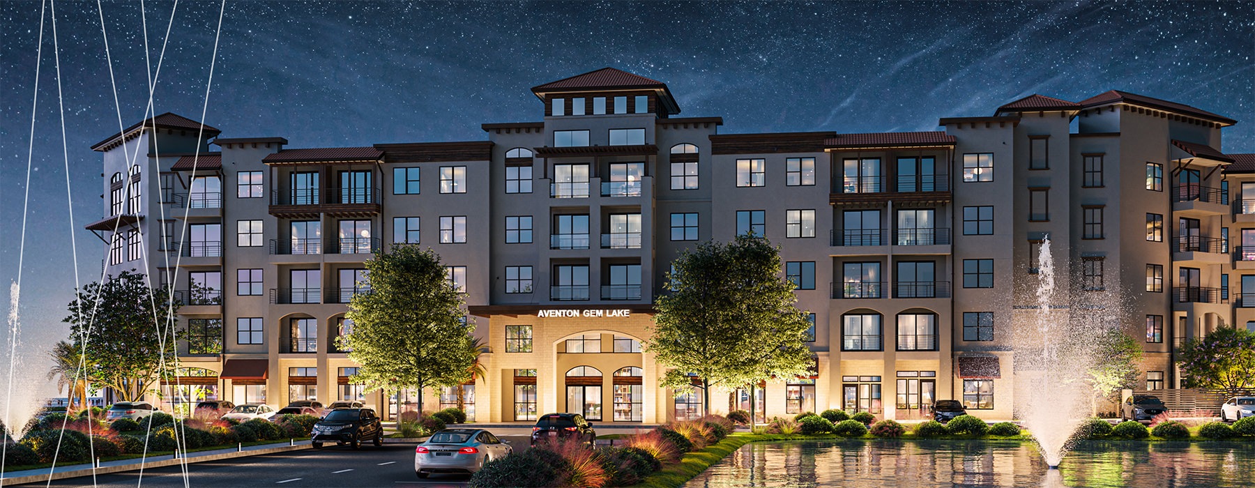 Exterior building rendering of Perla Gem Lake